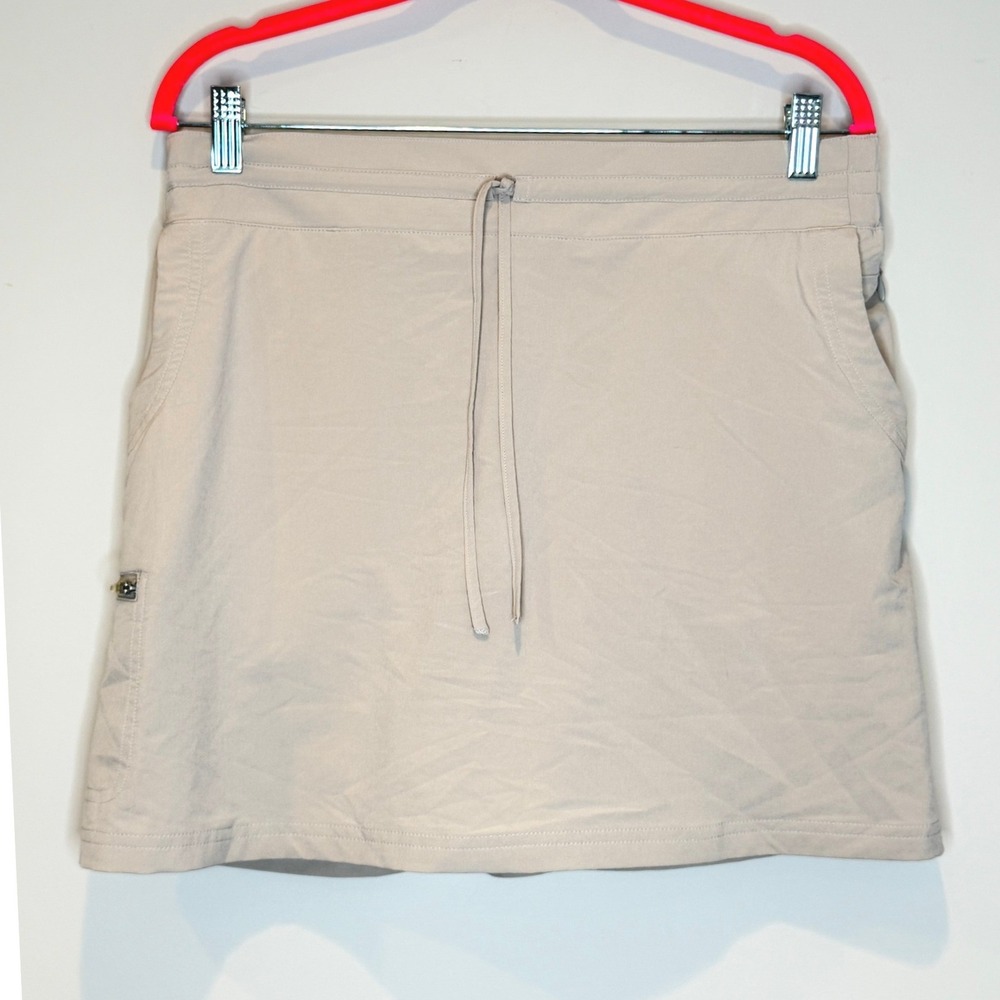 Coolibar UPF 50+ Tan Khaki Golf Pickleball Tennis Skort‎ Womens Medium